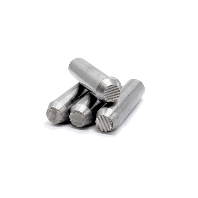 Nail making die header punches with carbide inserts for copper nails